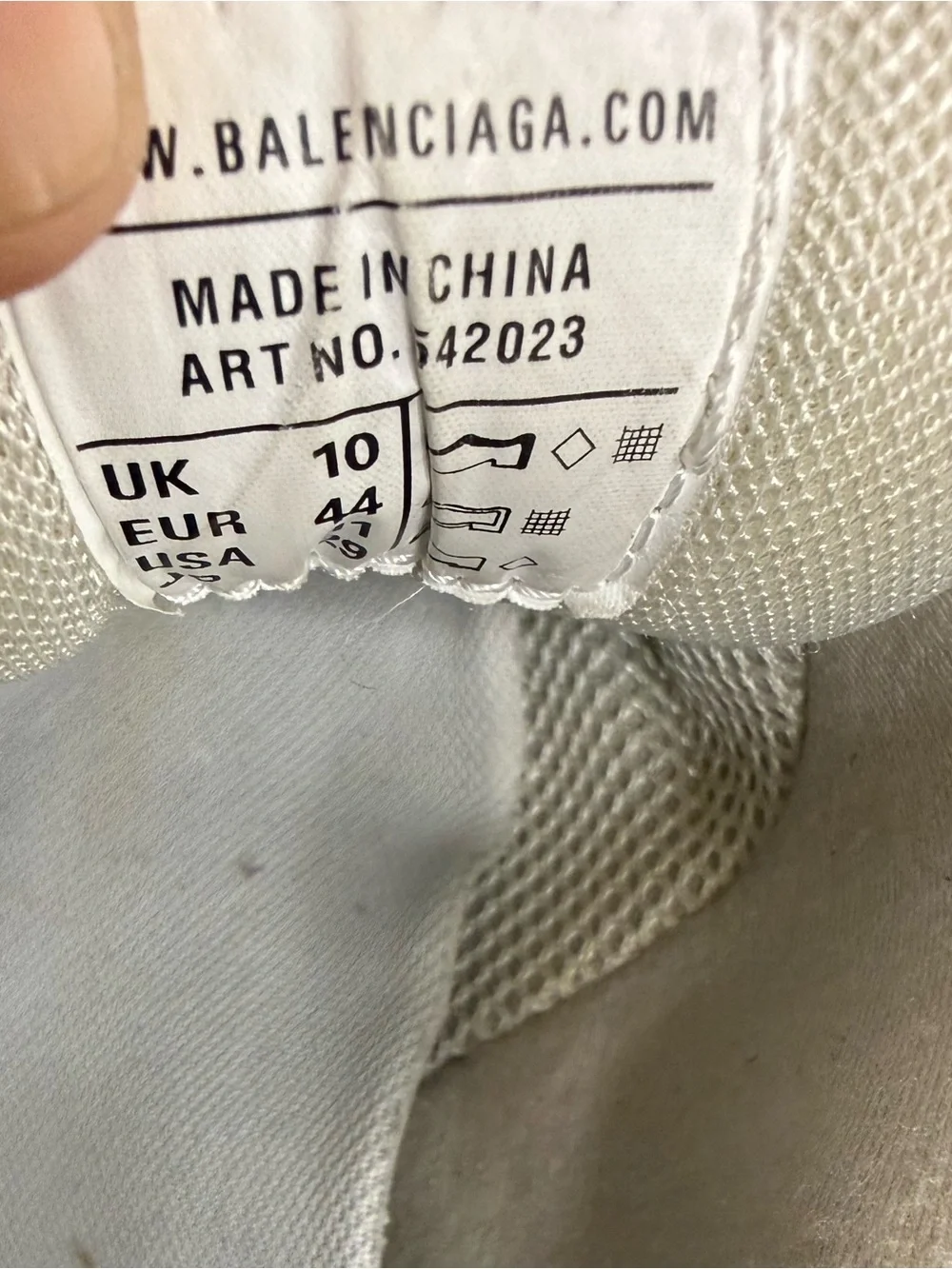 Balenciaga Men’s Track Sneakers in Off-White and Light Gray